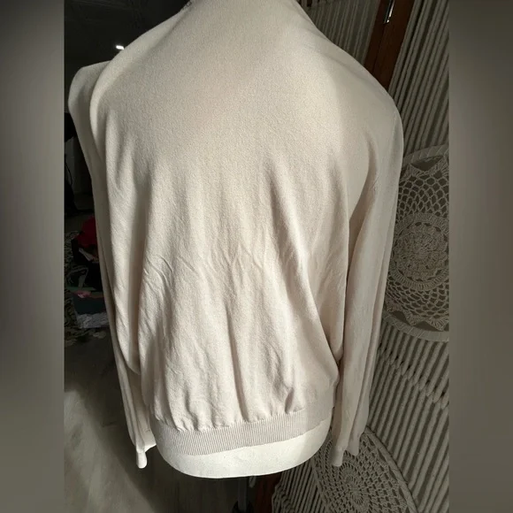 Tory Burch Cream Cardigan with Gold Buttons - Picture 4 of 5